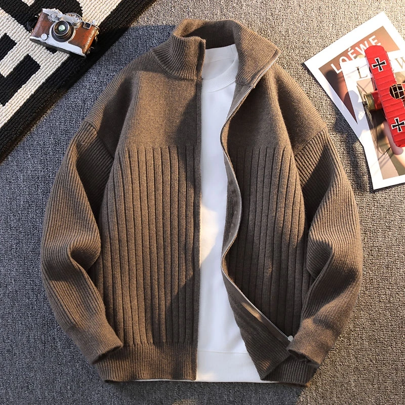 

Wool Knitted Sweater Jackets Men Women 2024 New Spring Autumn Warm Fleece Cardigan Men Fashion Casual Coats Solid Color Sweaters
