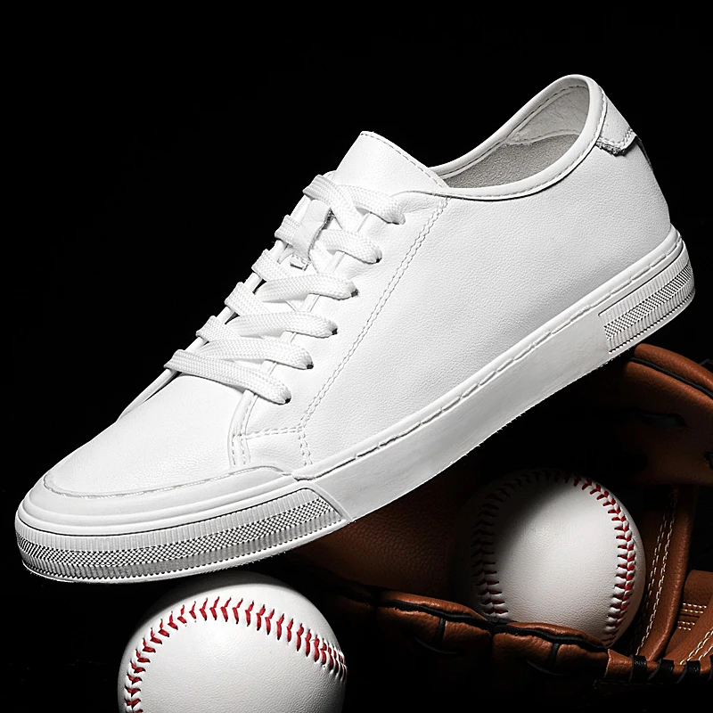 

2025 Men Casual Shoes Fashion Leather Hollow-out Skate Sneakers Non-Slip Breathable Footwear Spring Summer Outdoor Walking Shoes