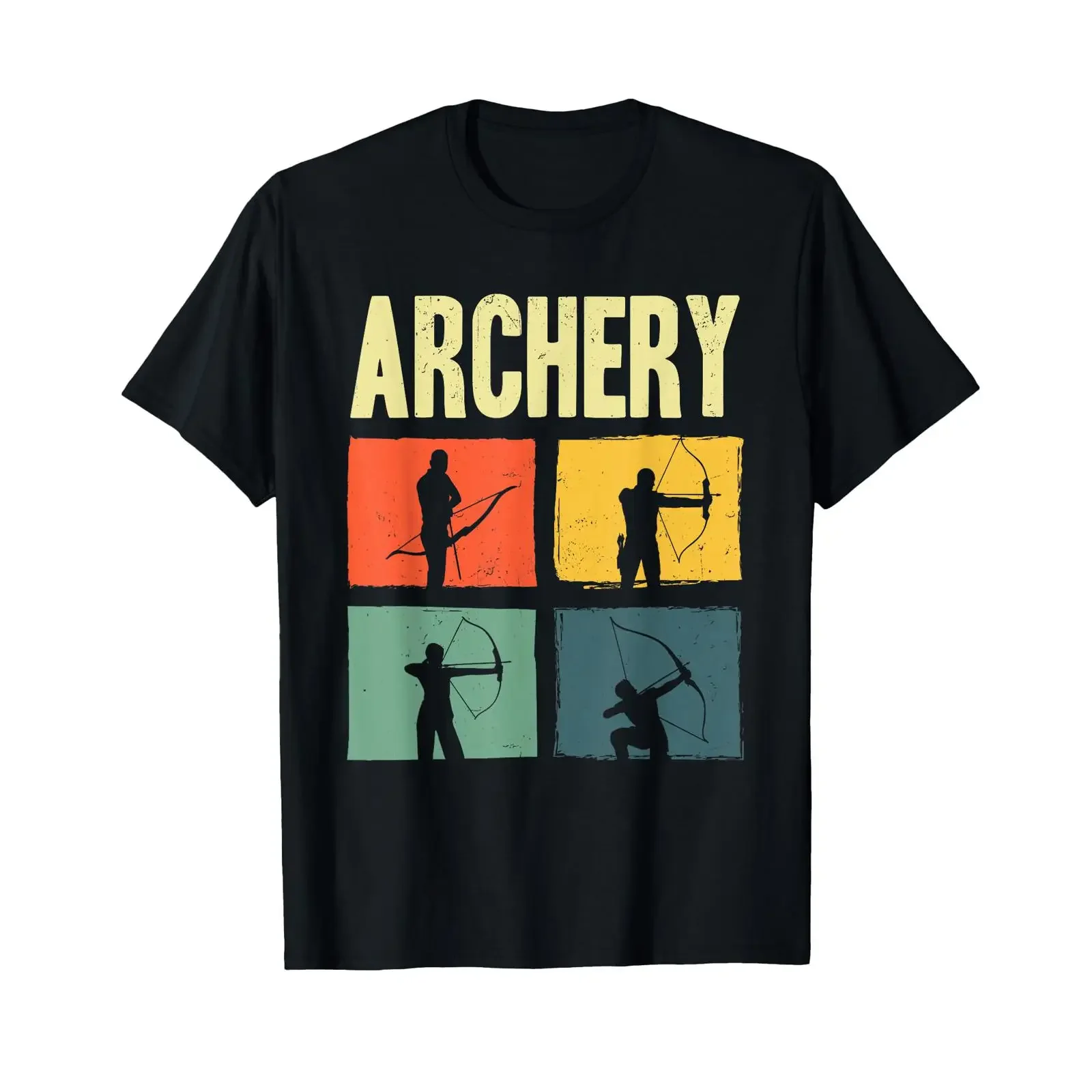 Divertido diseño de tiro con arco para niños, camiseta de caza con arco, estilo vintage, tejido suave, para hombre, prenda informal y elegante para el uso diario.