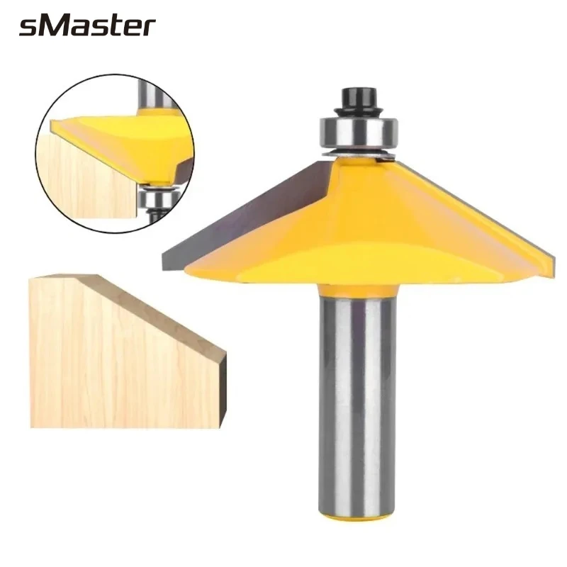 

60 градусов фрезы для формирования фаски с фаской и подшипником для снятия фаски с ЧПУ, режущие инструменты по дереву, деревообрабатывающий фрезерный станок, 1 шт.