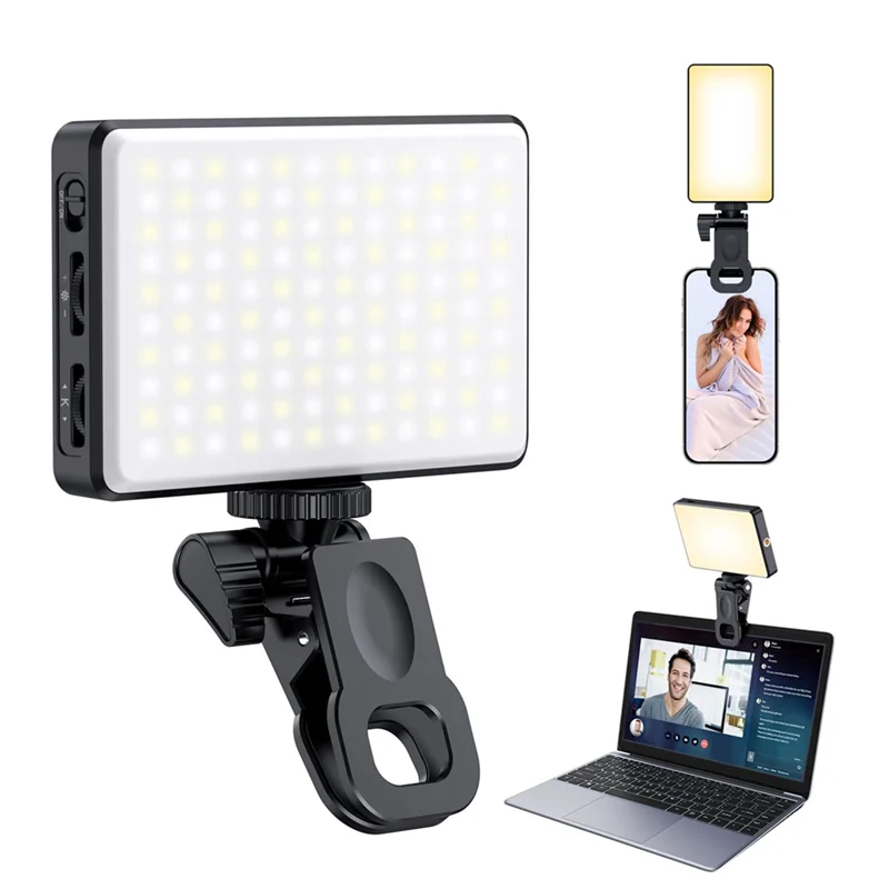 

【Горящее предложение】Перезаряжаемый магнитный светодиодный светильник для селфи емкостью 3000 мАч, 120 светодиодов, 3 режима с регулируемой яркостью для Iphone/ноутбука/ПК, светильник для макияжа