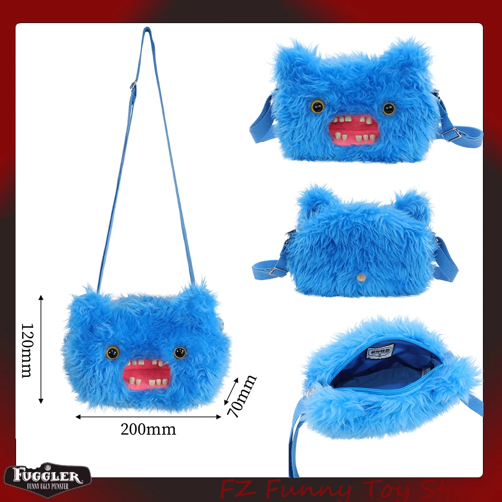 Fuggler Bag Big Head Plush Crossbody Bag Original Ugly Tooth Monster Shoulder Bag Furry Purse Backpack Wallet Birthday Gift