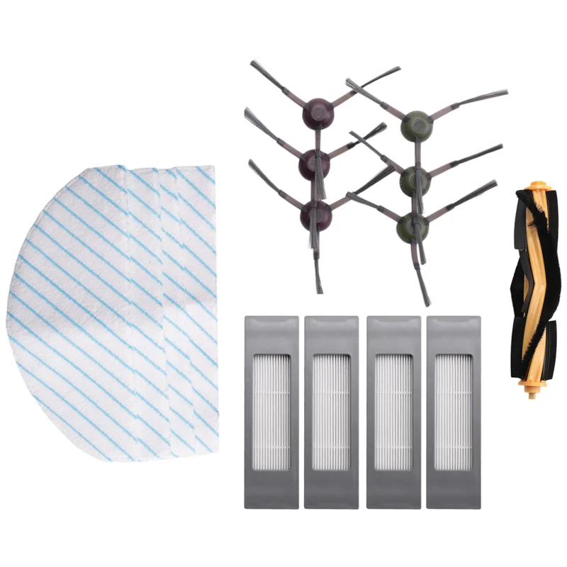 Venda de verão 15 acessórios para ecovacs deebot ozmo t9, 1 x escova principal, 6 escovas xside, 4 filtros, 4 x toalhetes para deebot ozmo