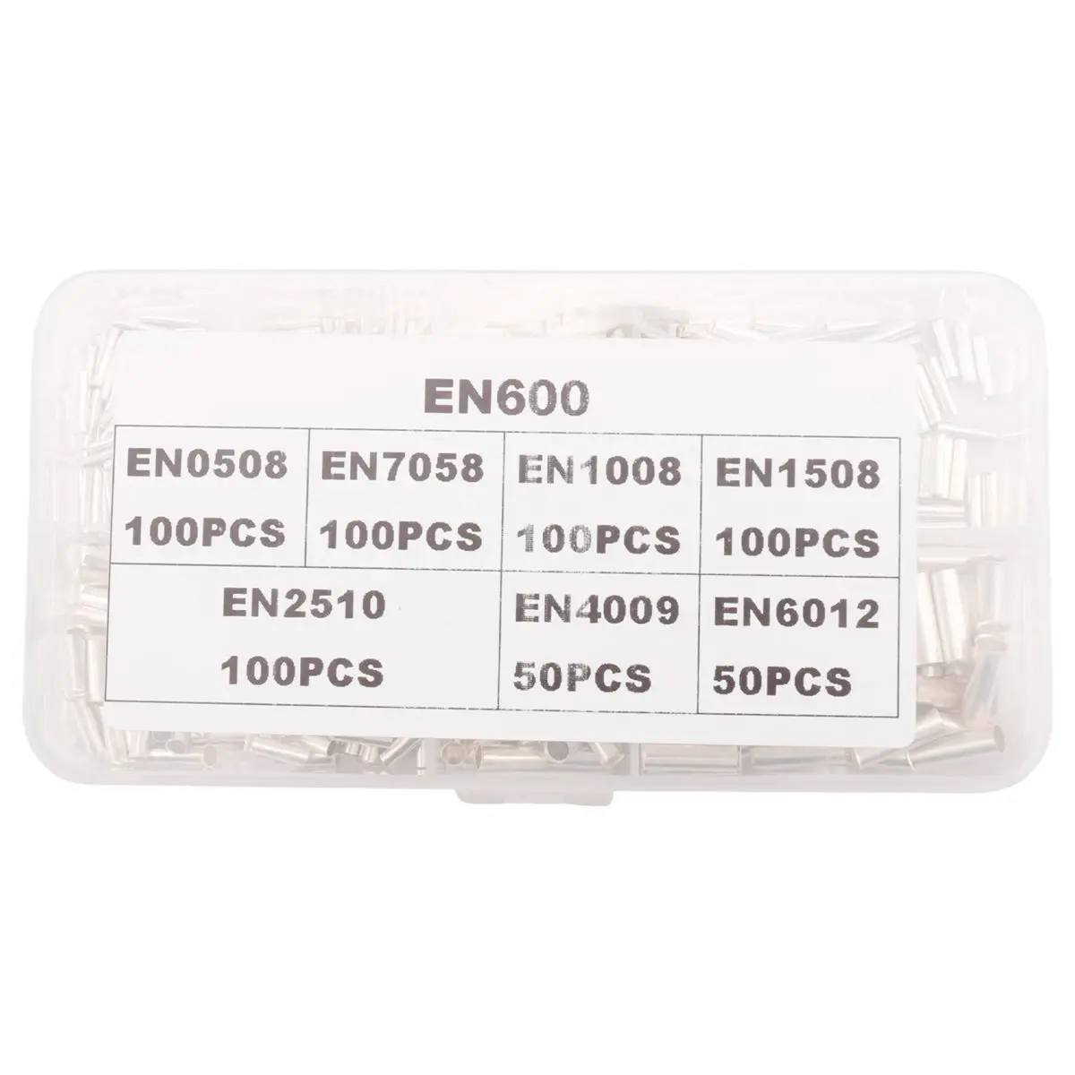 HITL 600Pcs 0.5mm2-6mm2 22-10 AWG Non-Insulated Wire Connector Ferrules Electrical Cable Terminal Copper Bare Tinned
