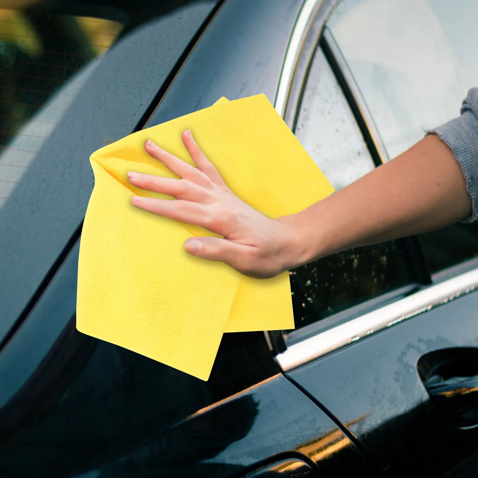 

3pcs Yellow Dust Cloth Fiber Cleaning Cloths for Furniture Car Kitchen Water Absorbent Multi function H Cloth