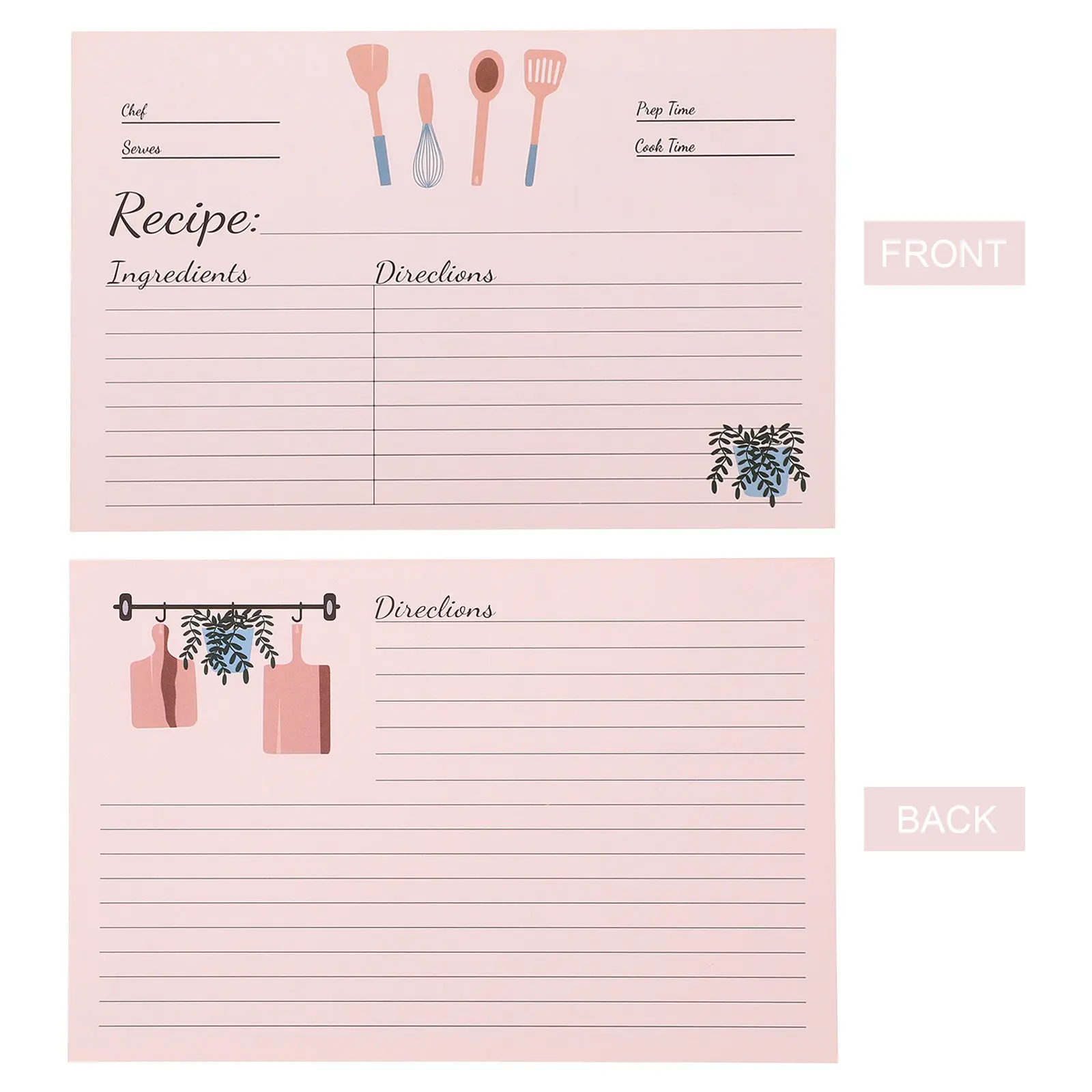 50Pcs Daily Use Recipe Cards Thick Paper Recipe Sheets for Cooking Methods Dietary Notes Creative Journaling Kitchen