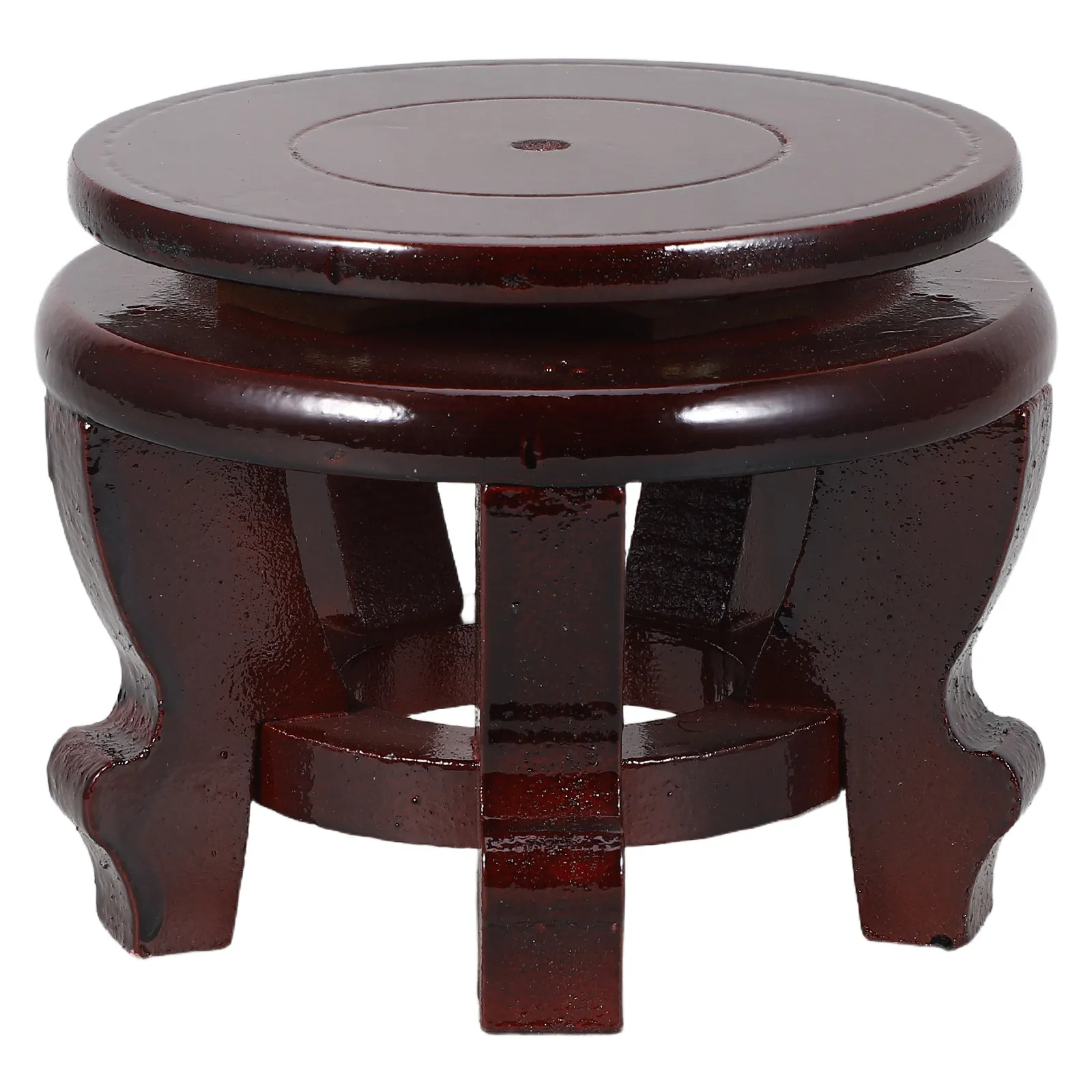 Chinese Display Swivel Stand Imitation Wood Oriental Vase Base 12Cm Rotation Teapot Bonsai Pedestal Fishbowl Aquarium Table Lamp