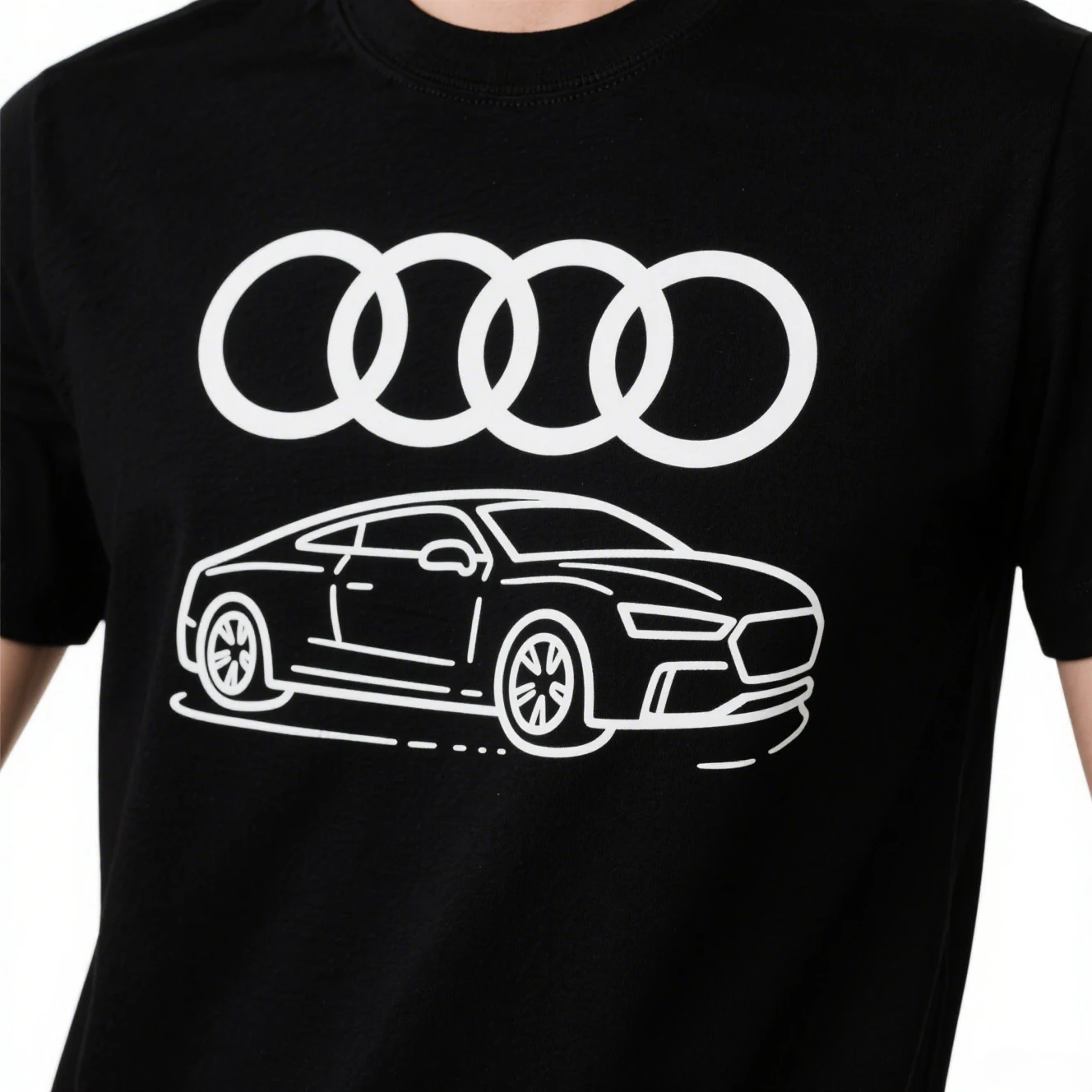 Officially Authorized New Audi Summer Bestseller, Men's Casual Short-sleeved Round-neck T-shirt, A Must-have for Events
