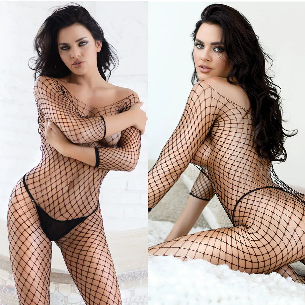

Цельный горячий ажурный боди для женщин, черное полое эротическое сексуальное женское белье, сексуальные костюмы, сорочки, порнографическое сетчатое боди
