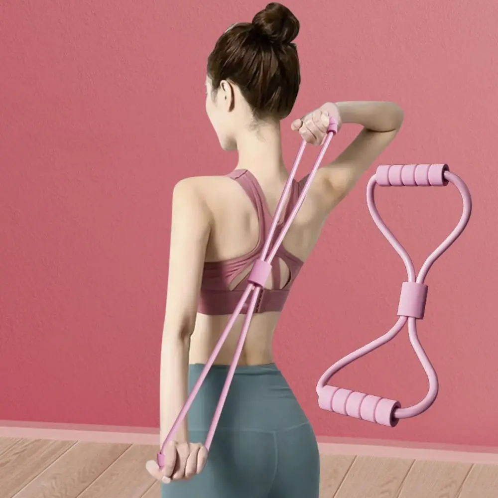 Cinta elástica Banda de resistencia para yoga Expansor de pecho Estiramiento muscular Yoga Pilates Banda elástica Crossfit Ejercicio 8 formas