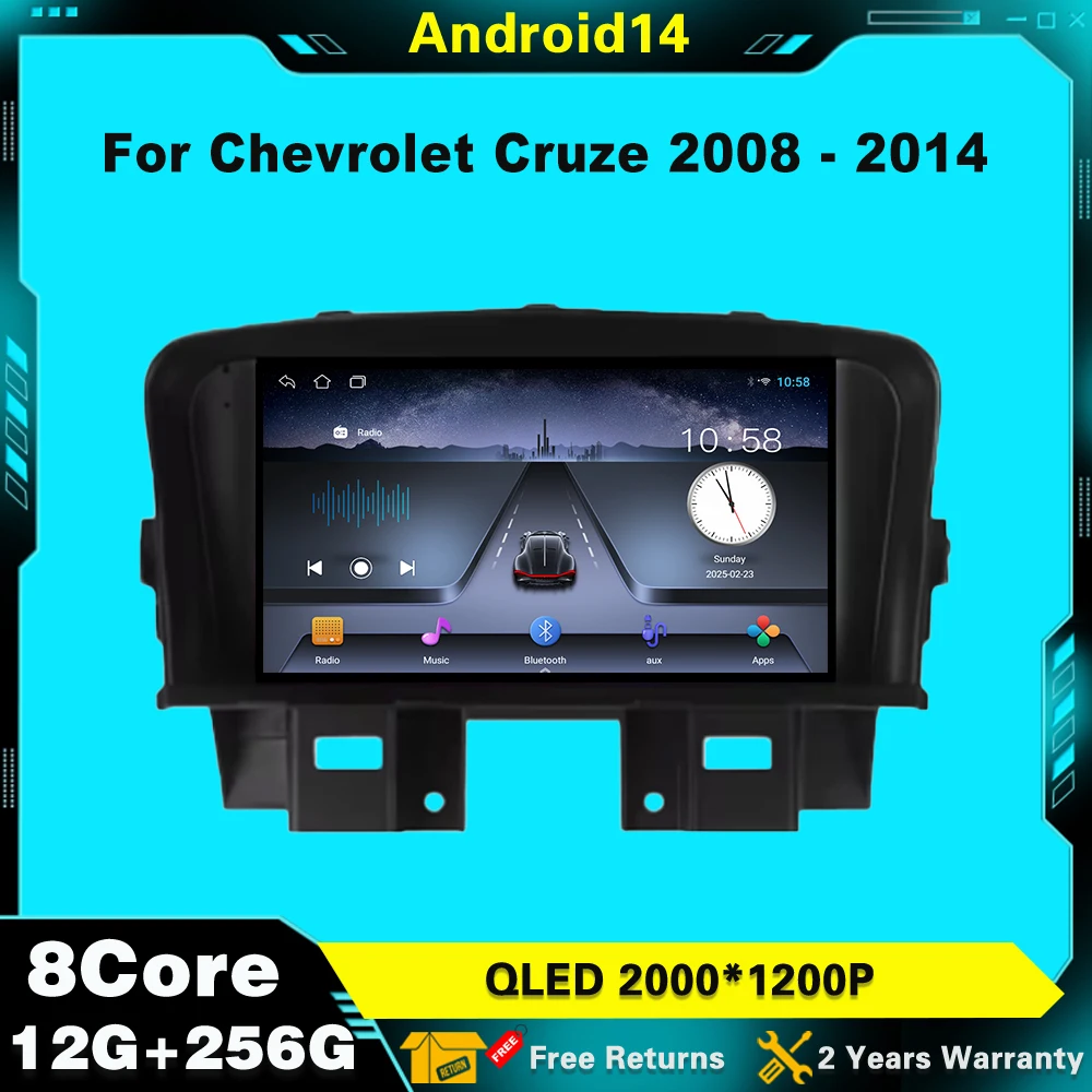 

Android 14 For Chevrolet Cruze 2008 - 2014 7Inch Wireless Carplay Car Radio GPS WIFI 4G Screen Multimedia Player Navigation