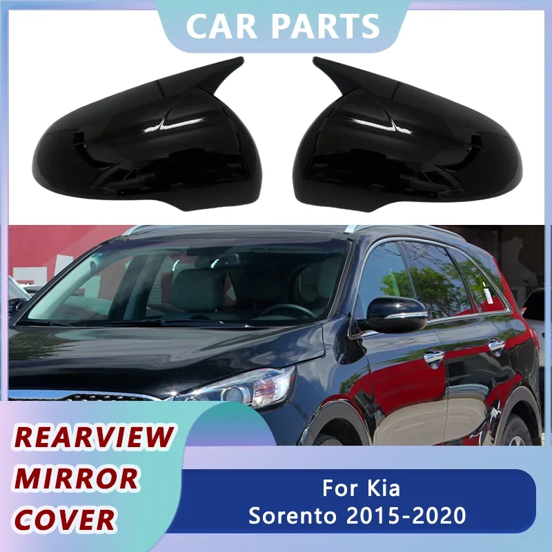 

2PCS Car Rearview Side Mirror Cover Wing Cap For Kia Sorento 2015-2020 Exterior Door Rear View Case Trim Tools Auto Accessories