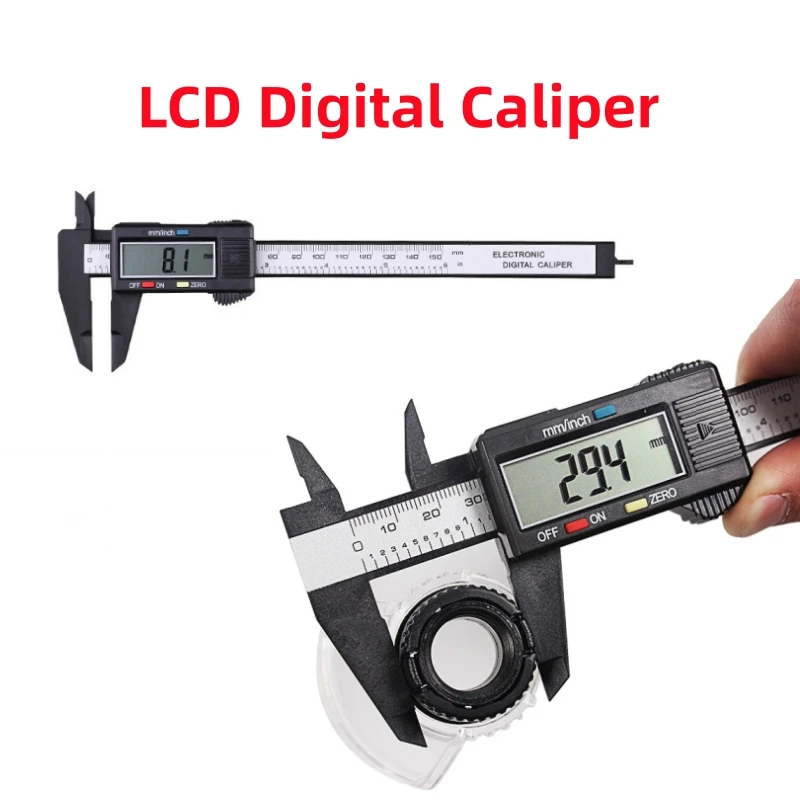 150mm Electronic Digital Caliper Carbon Fiber Dial Vernier Caliper Gauge Micrometer Measuring Tool Digital Ruler