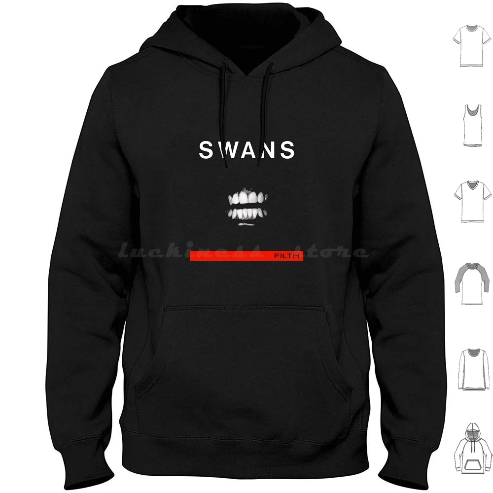 Swans Teeth Hoodie cotton Long Sleeve Swans Industrial Metal Punk Band Music Teeth Drug Gira Album 90S