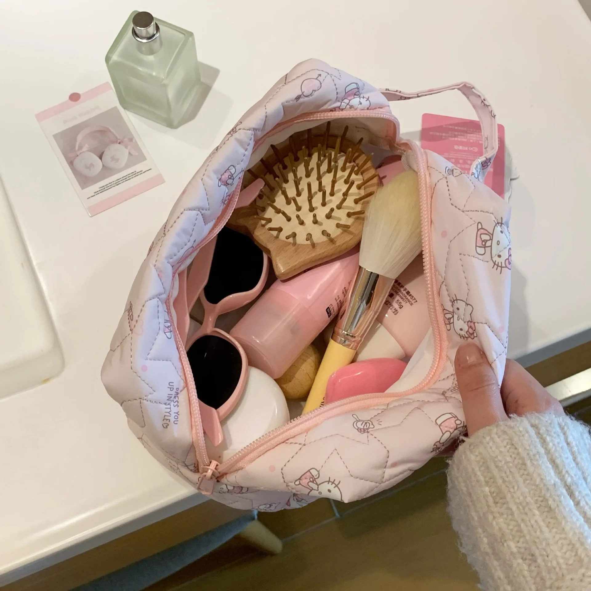 Tragbare Kosmetiktasche für Reisen, Reise-Lippenstift- und Kleinkramtasche, Make-up-Tasche für Frauen, hoher ästhetischer Wert. – Detail 4