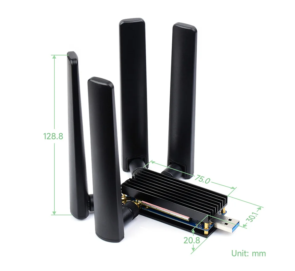 5G Dongle Module Usb 3.1 Naar M.2 B Sleutel Uitbreidingskaart Met 4 Antennes Aluminium Behuizing Voor Raspberry Pi 4b Jetson Nano Pc