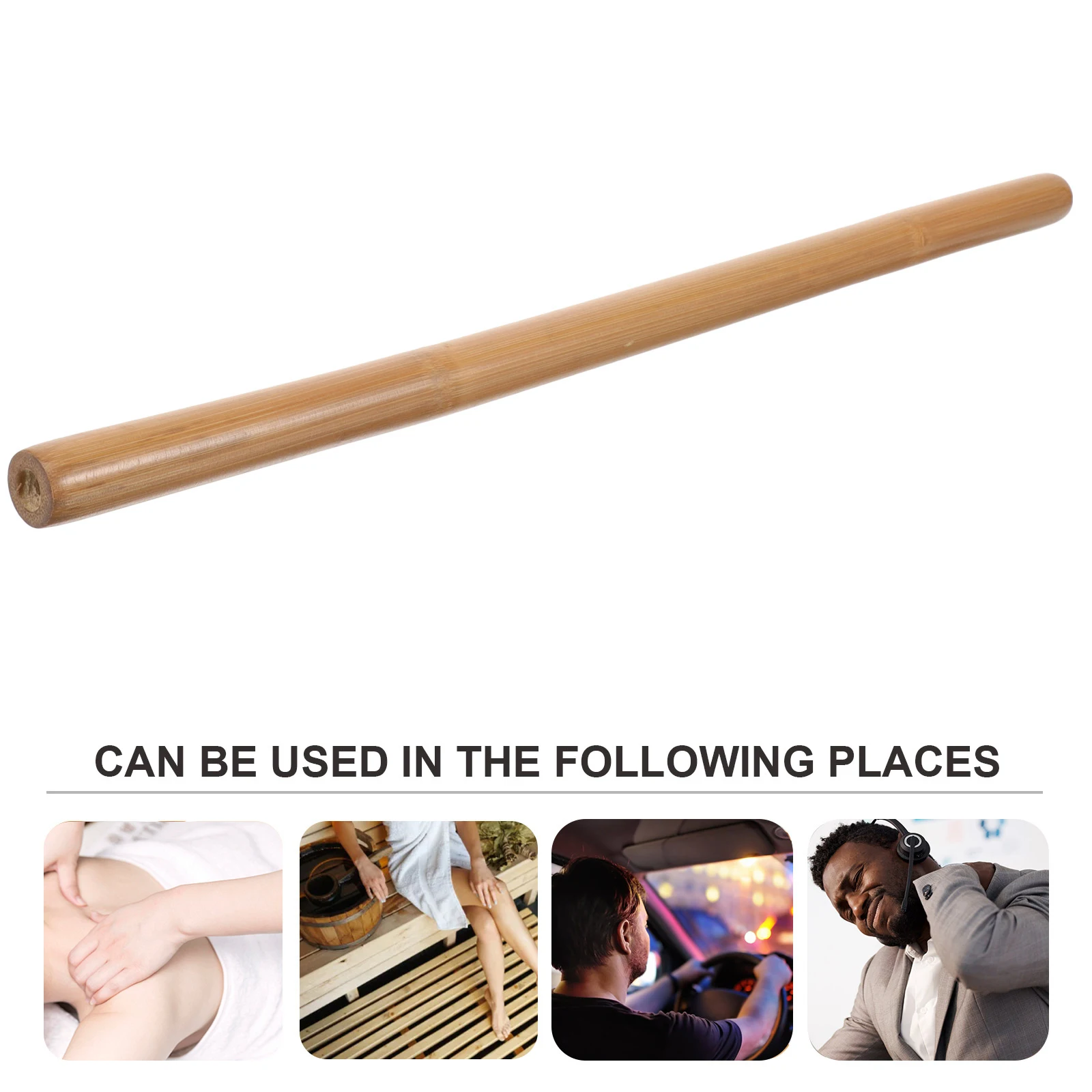 

Manual Bamboo Massager Stick for Deep Tissue Muscle Scraping Comfortable Grip for Blood Flow Lymphatic Circulation Boost