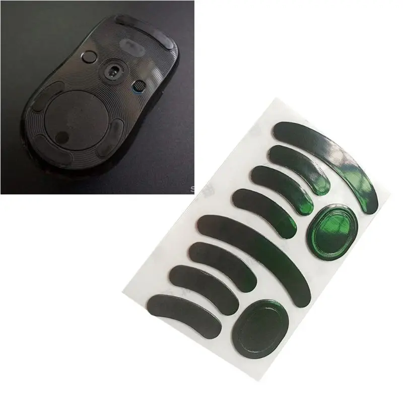 2Set Mouse Skates Glide Feet Pads Mouse Feet Sticker for  G Pro Wireless Mouse Black Curved Edges Mouse Feet