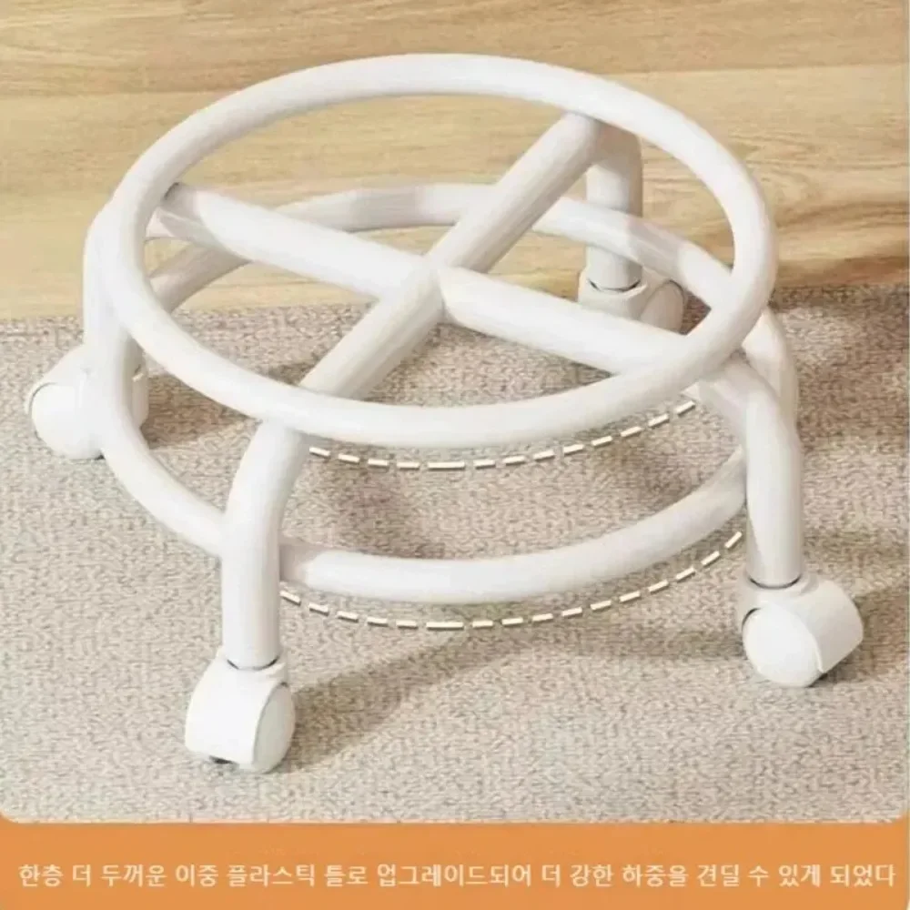 Household Backrest Pulley Low Stool Modern Simple Universal Wheel 360 Degree Rotating Versatile Waist Protection Round Stools
