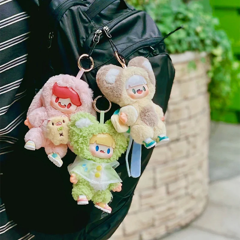 A Dou Colorful Life Pendant Plush Doll Fluffy Action Figure School Bag Handbag Backpack Keychain Car Phone Pendant Decor Gifts