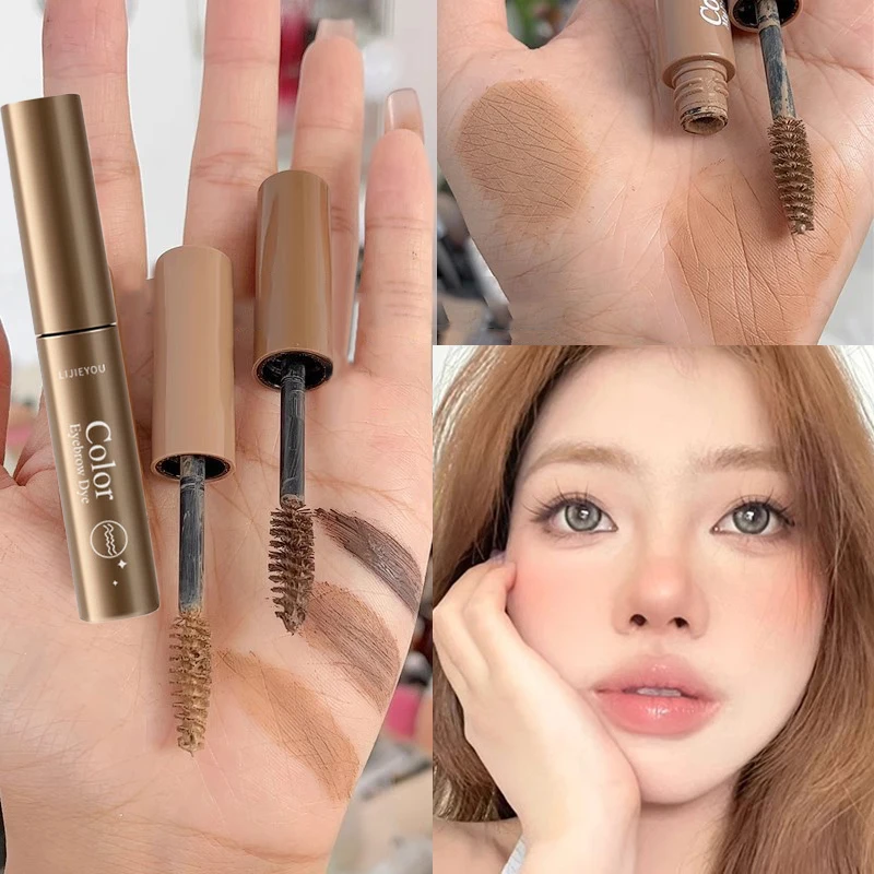 (HG)3 Colors Long-lasting Fixed Eyebrow Mascara Cream Waterproof Dyeing Color Quick-dry Eyebrow Gel With Brush Eye Beauty Makeup