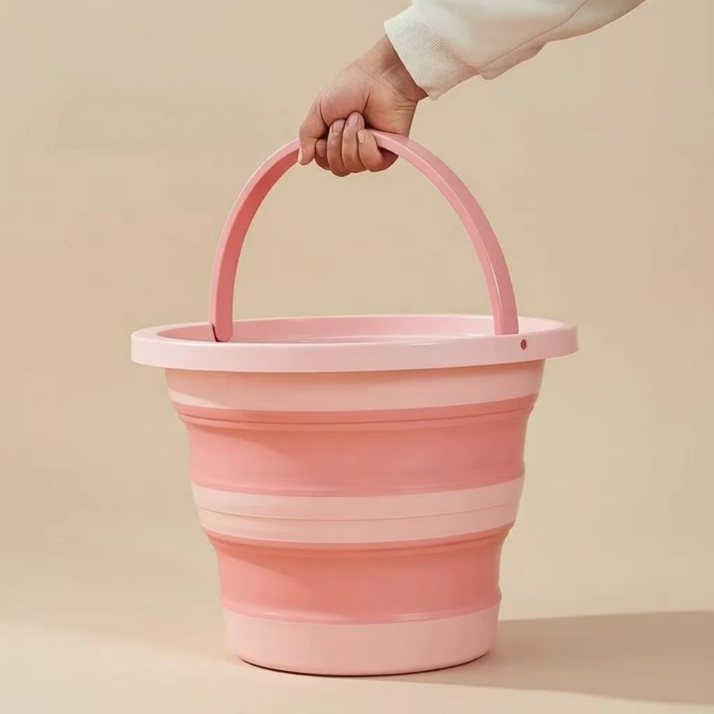 Portable Foldable Plastic Bucket Handheld Collapsible Laundry Basin Large Small Size Space Saving Multifunctional Washing Basin view 4