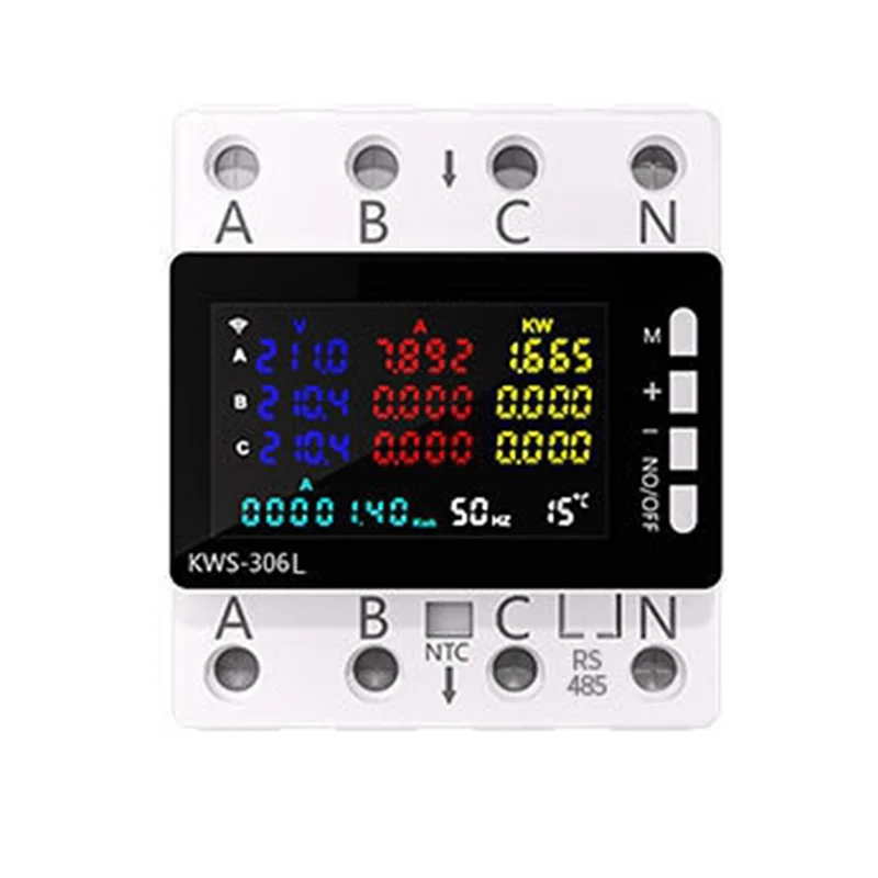 

AEF3-KWS-306L Power Meter RS485 Version AC Energy Power Voltmeter Voltage Protector Switch Current Voltage Monitor