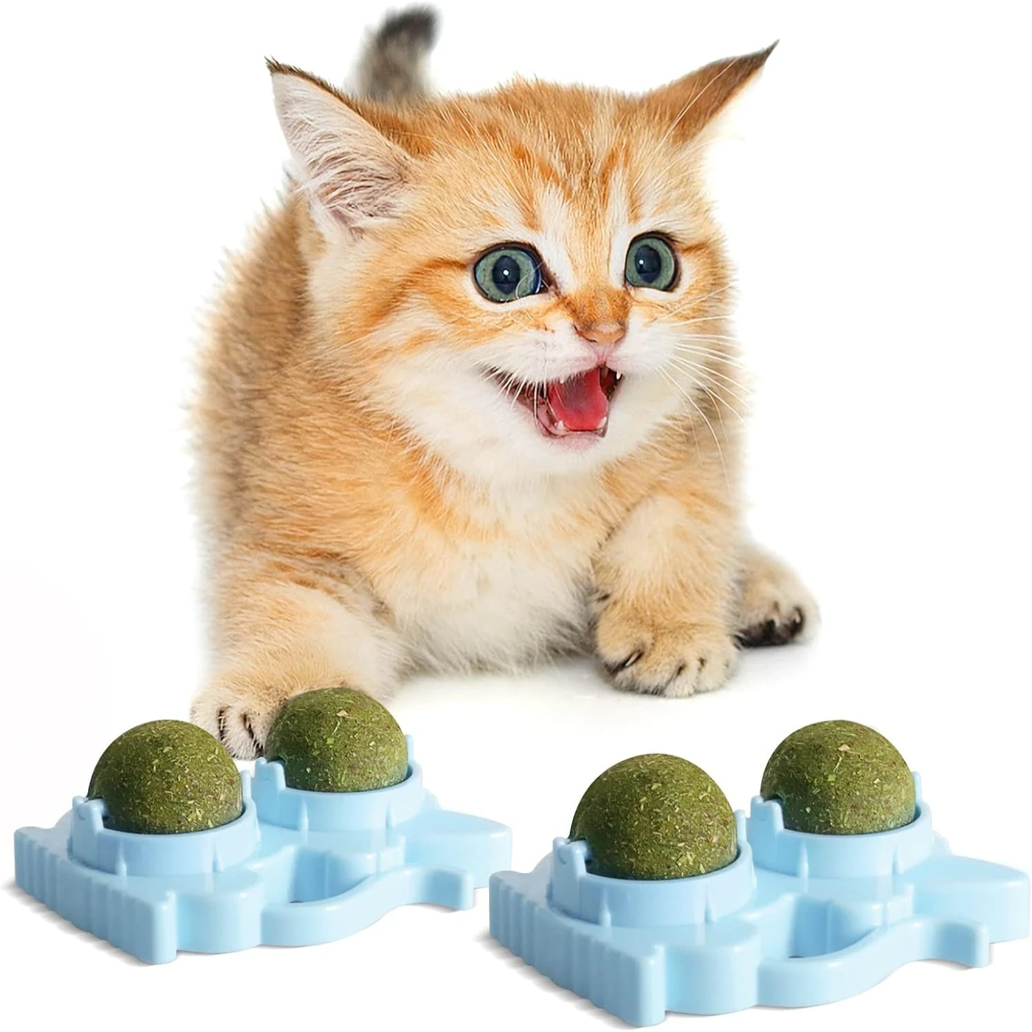 

Engaging Interactive Catnip Chew Toy Set for Cats - Entertained with Engaging Playtime - Double the Fun with Rotatable and Delic