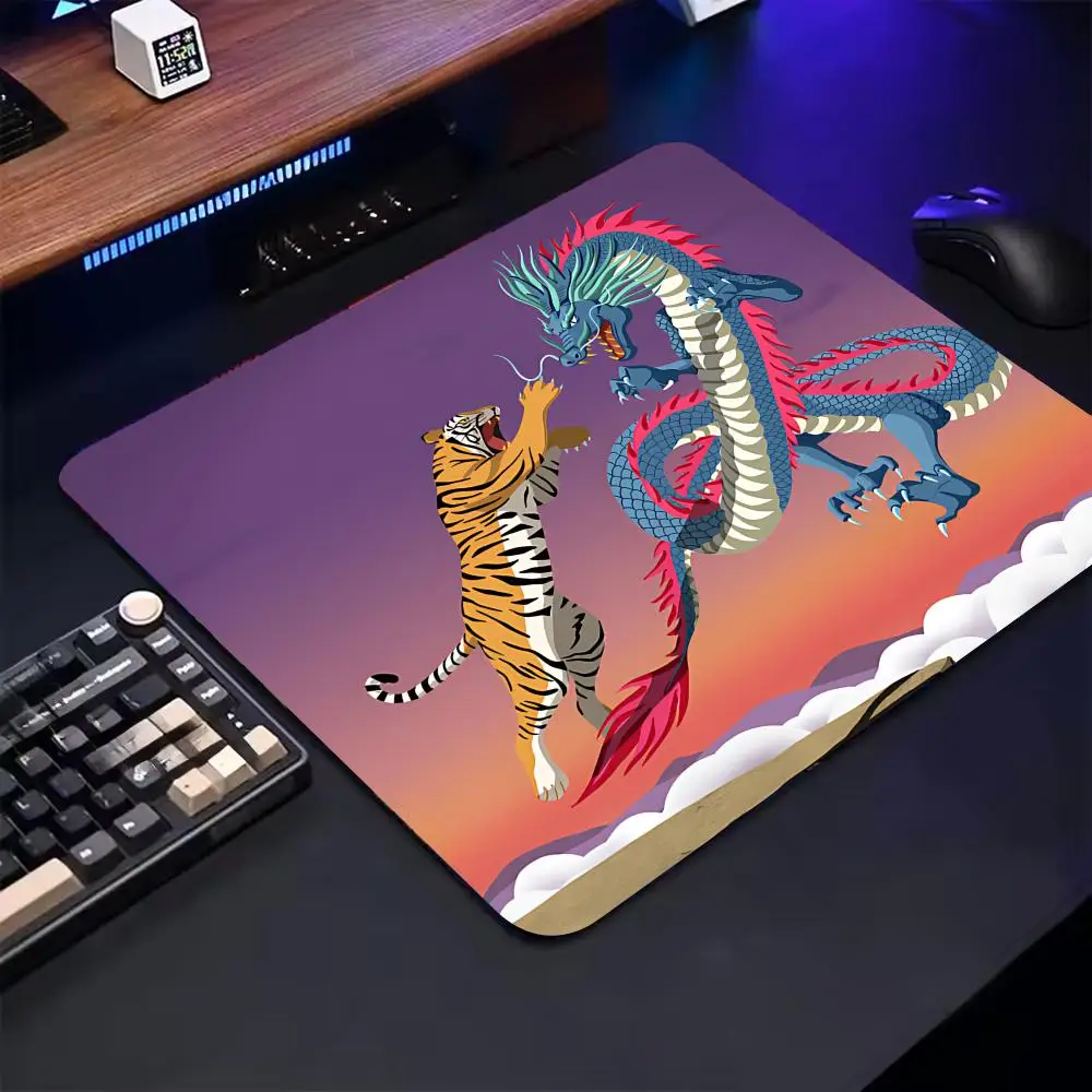 

M-Cool Дракон тигр бой коврик для мыши мультфильм резиновый маленький коврик для мыши настольный компьютер офисная клавиатура киберспорт ROGs игра
