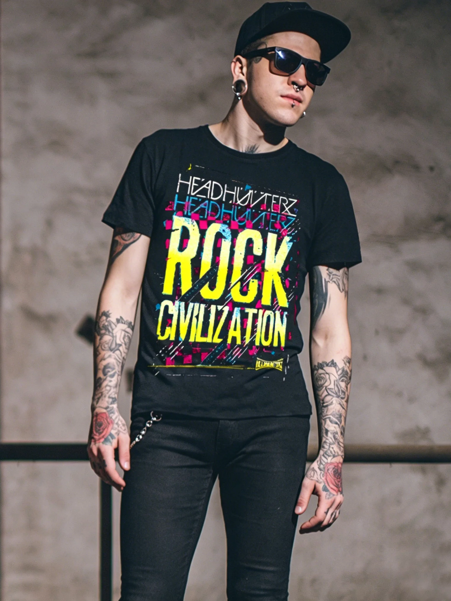 Men's Rock Band T-Shirt Short Sleeve Heavy Metal Punk Street Fashion Casual Loose Fit Cotton Comfortable Sweat Absorbent