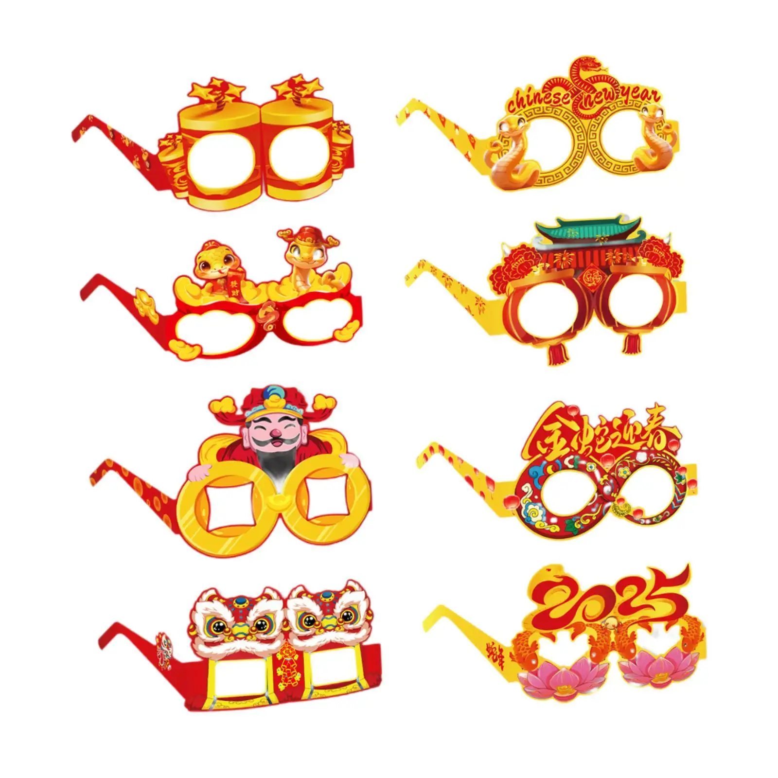 Kacamata Foto Tahun Baru Imlek Bingkai Kacamata Kartun Hewan Kacamata Pesta untuk Anak-anak Dewasa Kacamata Kertas