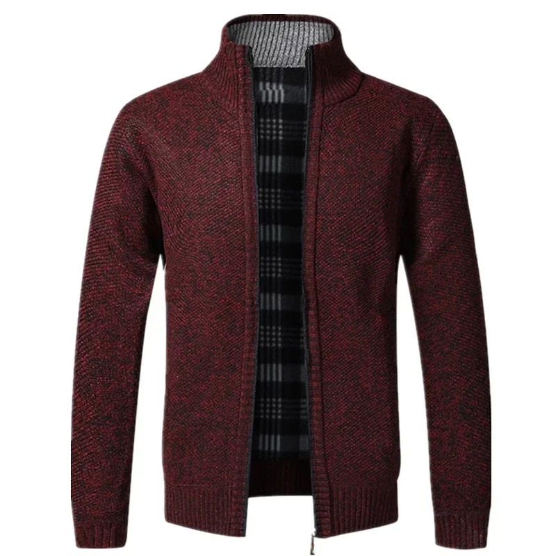 Sweater Men Autumn Winter Cardigan SweaterCoats Male Thick Faux Fur Wool Mens Sweater Jackets Casual Knitwear Plus Size M-4XL