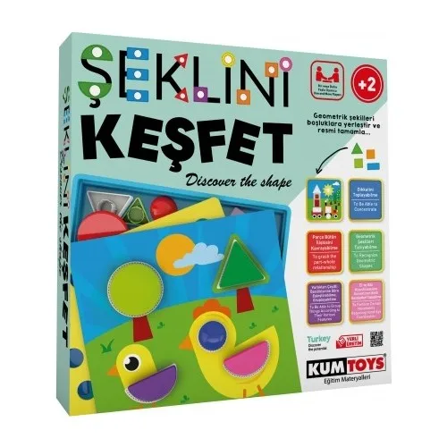 Redka Kumtoys Shape Keşfet + malowanie kamienia + kodowanie + kolorowy zestaw edukacyjny Tangram 4'lü