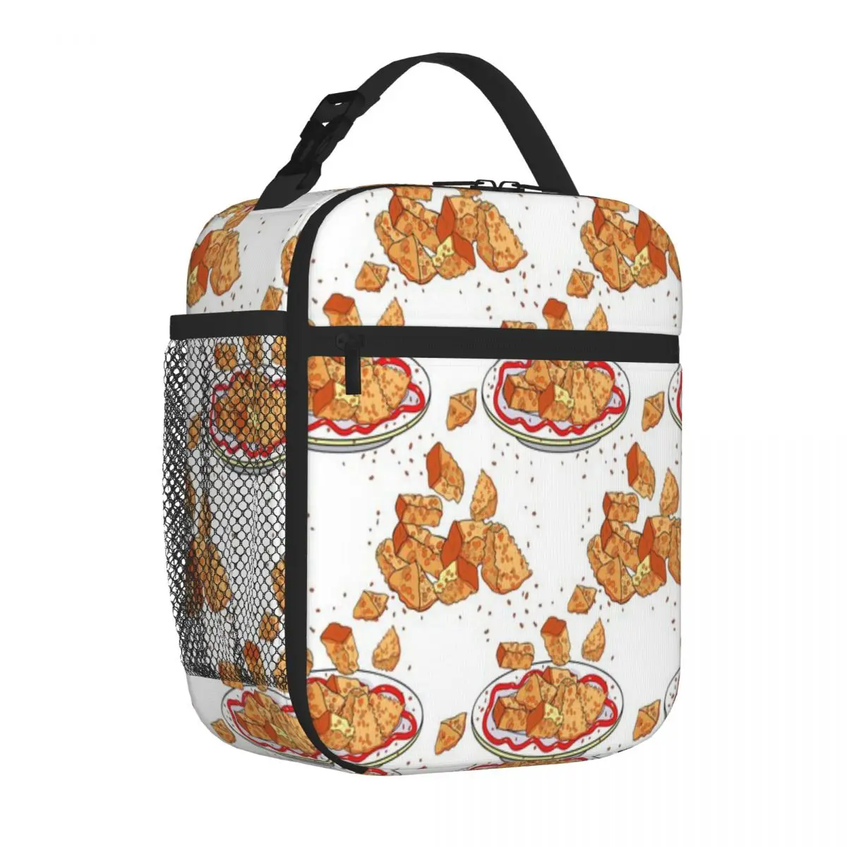 Hot Sale Ketchup Dipped Crunchy Bread Snacks Retro Lightweight Lunch Bag Daily Commuting Insulated Lunch Pouch