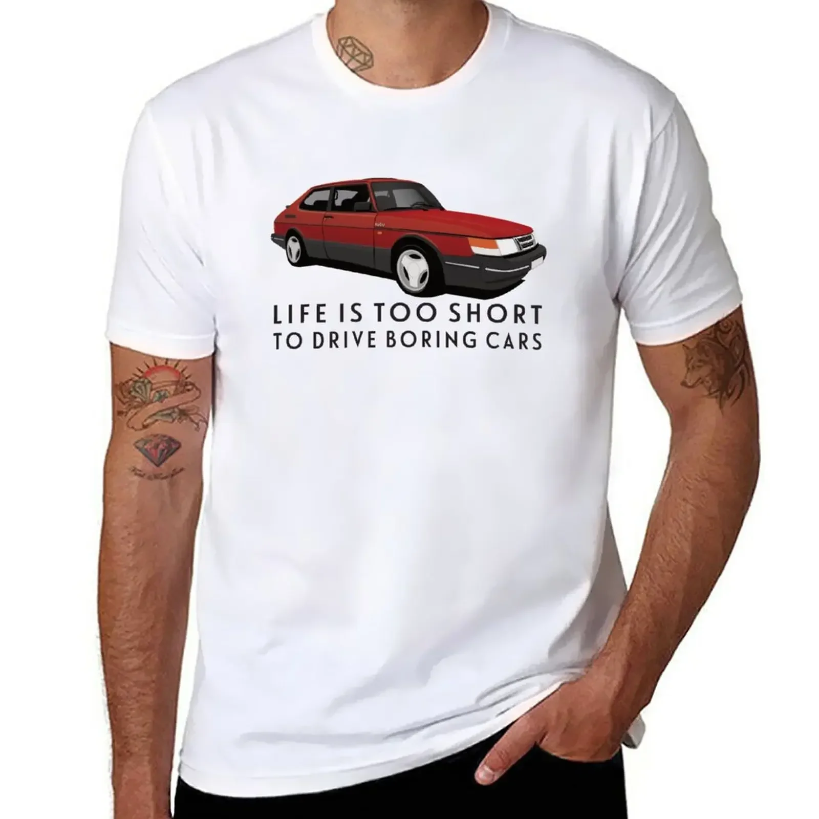 New model Fashionable and Innovative Life is too short to drive boring cars - Red Saab 900 Turbo 16 Aero T-Shirt rapper gra