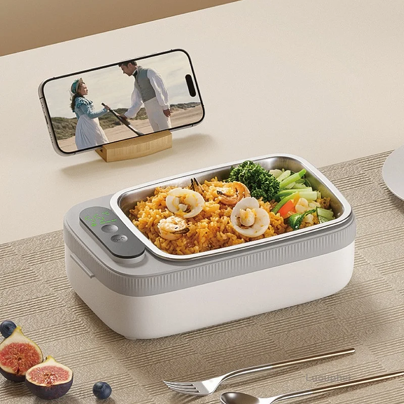 

40W Cordless Hot Lunch Box Rechargeable Insulated Lunch Box Outdoor Fast Food Heater Home / Office Hot Meal Bento Meal 1000ml