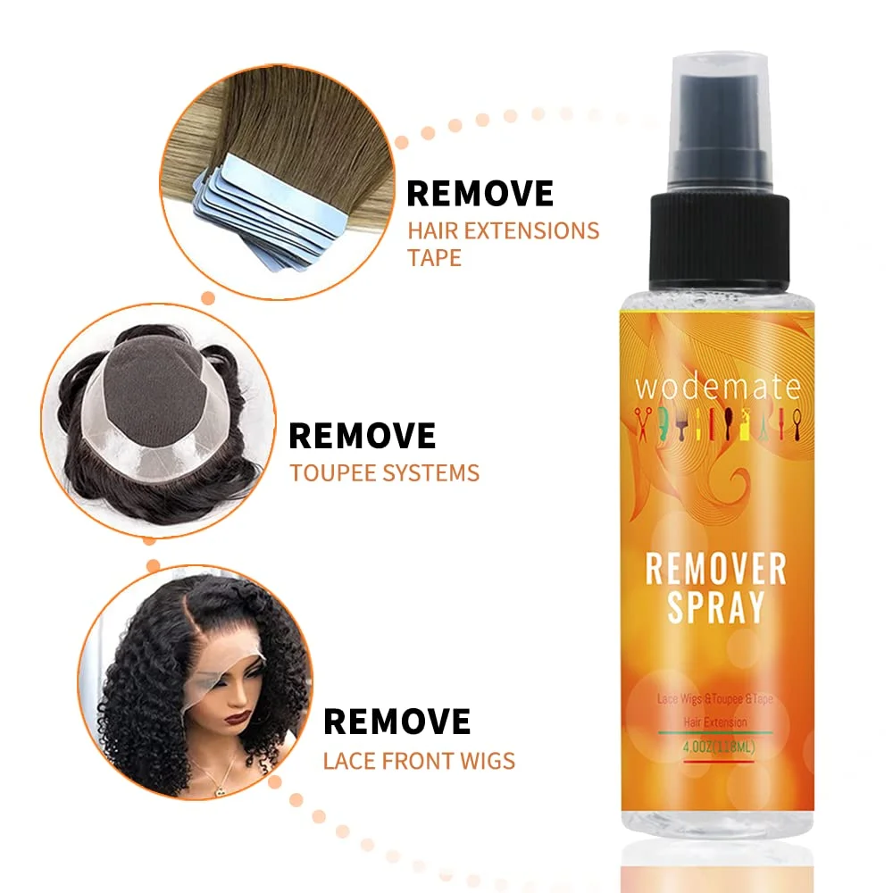 Wodemate ลูกไม้กาว Remover Fast Acting Removers กาวสเปรย์สำหรับวิกผมเทปด้านหน้า Toupee ขายส่ง