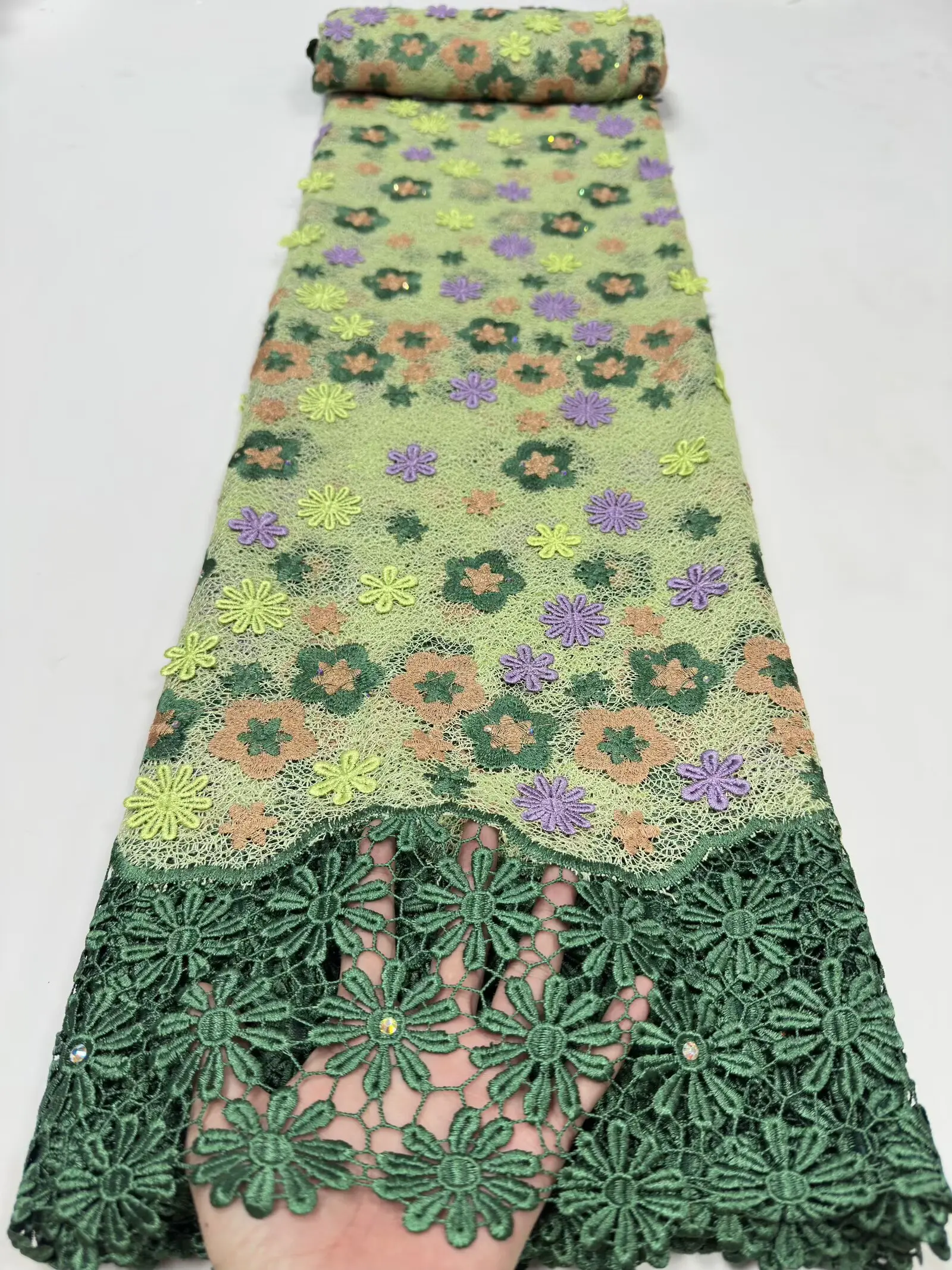 2026 African Guipure Cord Lace Cotton Embroidered Traditional Inspired Women's Garment Water Soluble Fabric for Occasional Wear