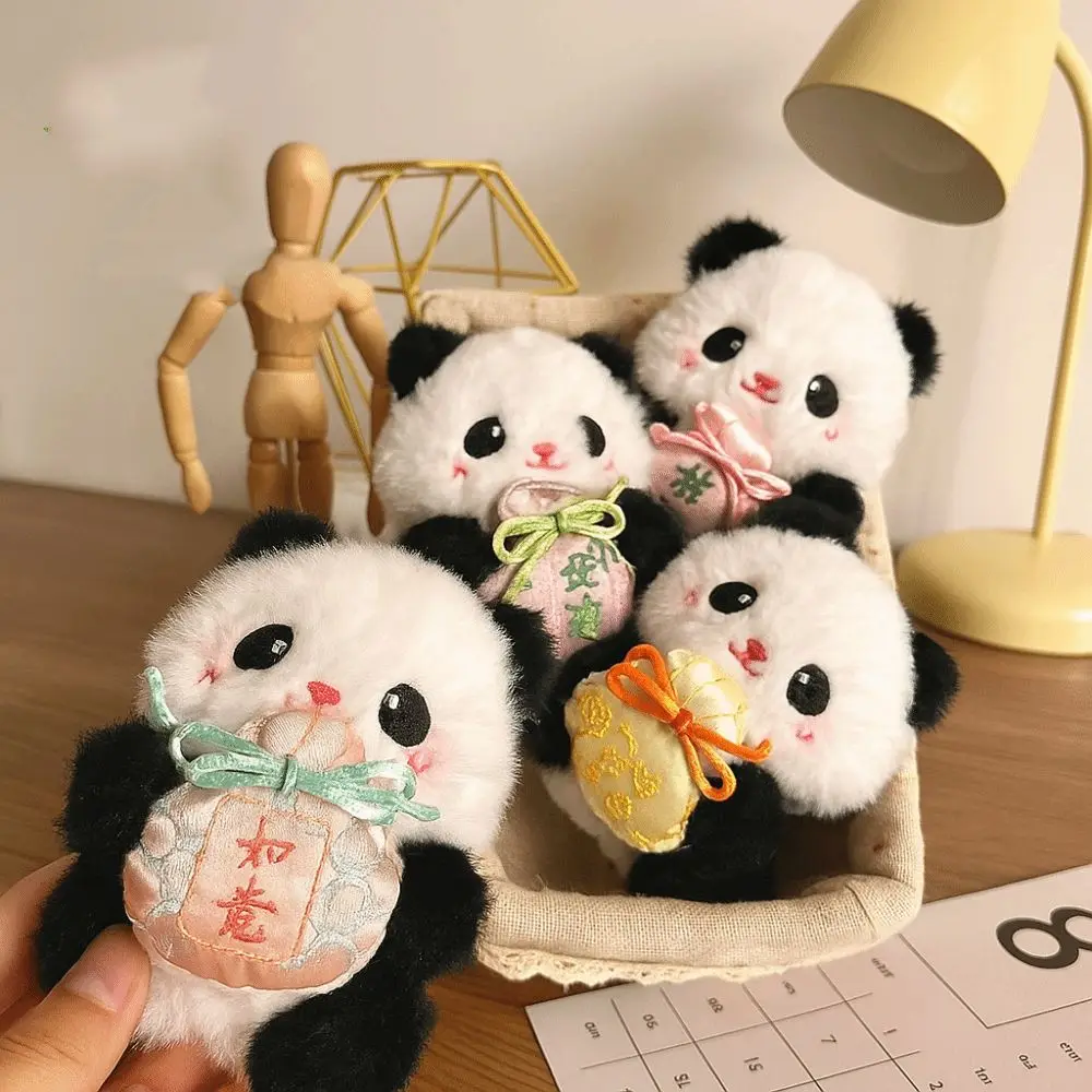 PP algodão panda chinês chaveiro jóias coelho panda urso pelúcia panda boneca chaveiro ins coleção pingente de animal de pelúcia