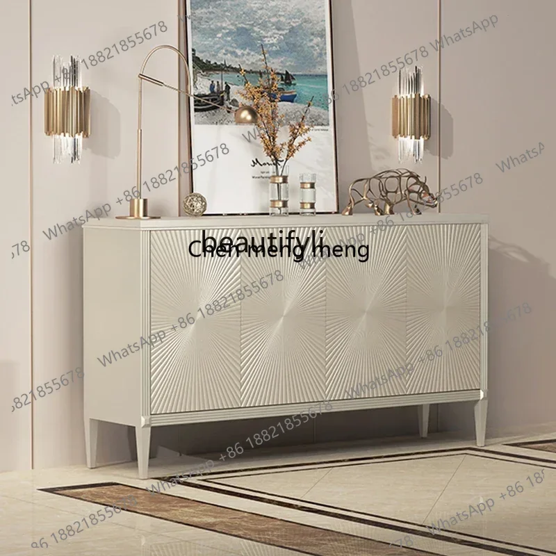 

Y183FF newAmerican side cabinet light luxury solid wood entrance wall storage cabinet living room decorative storage cabinet