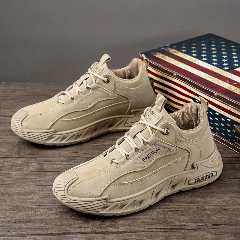 

2026 Men's thick casual sports shoes non-slip increase comfortable breathable vulcanized shoes 2025 large size spring and Autumn