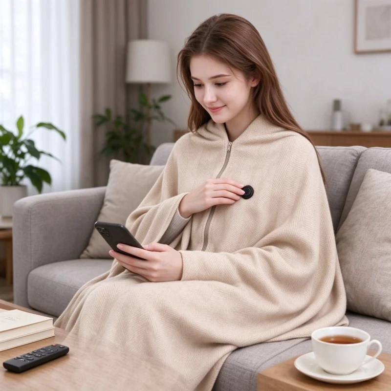 Graphene USB Heated Shawl Blanket Wearable Electric Heating Blanket | 15 Second Rapid Heating - Suitable for Winter Warmth