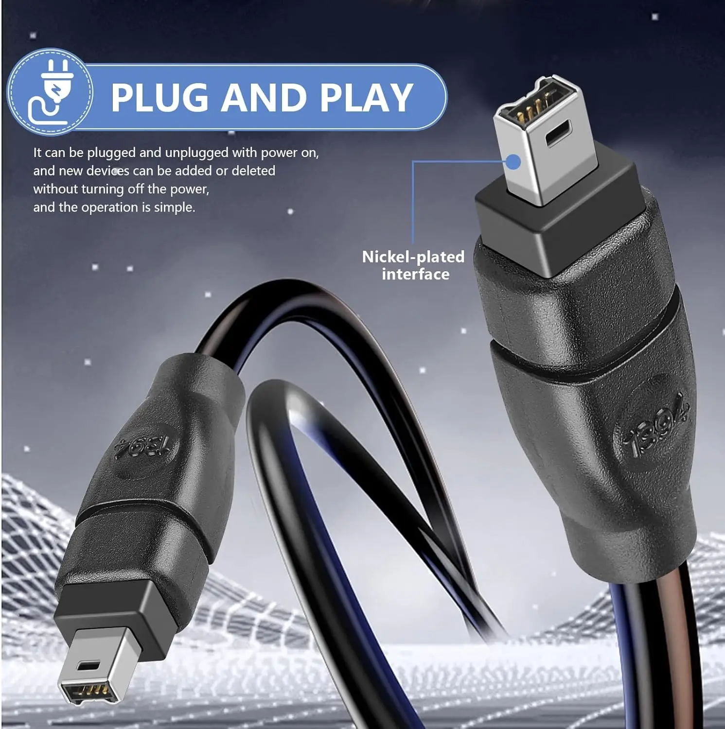 6 Feet FireWire Cable 4 Pin to 4 Pin ILink DV Cable Firewire 400 IEEE 1394 Cord for Laptop to Camcorder