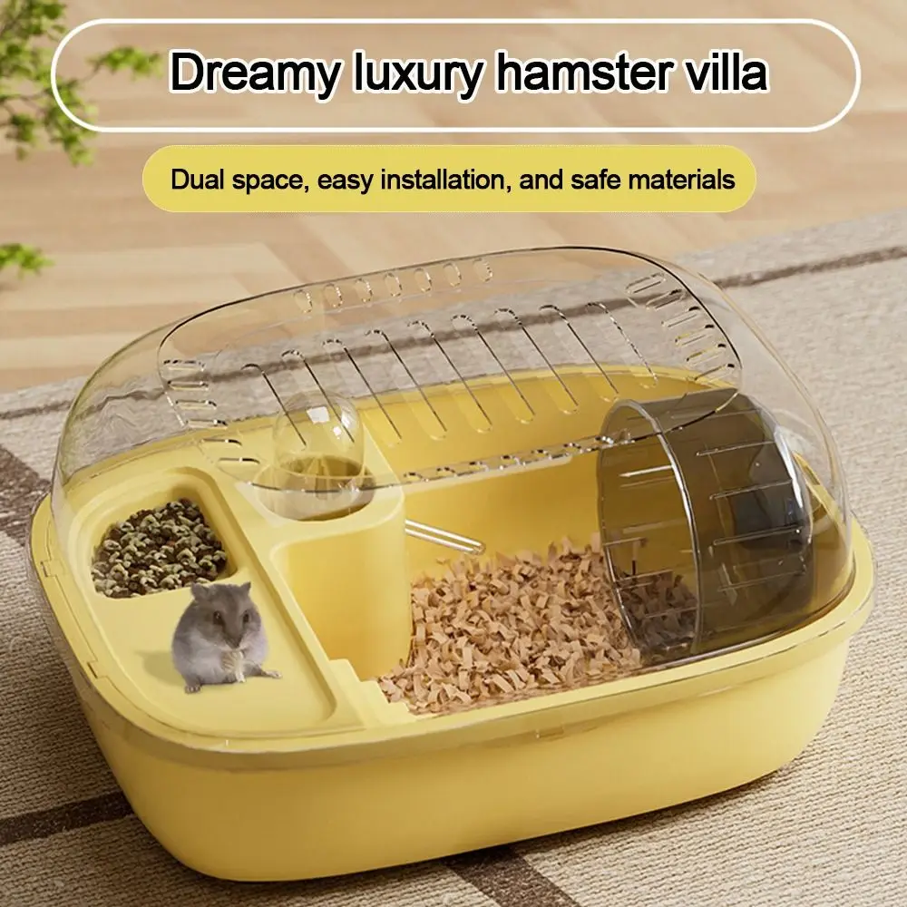 

Sturdy Plastic Hamster Cage Double Layer Visible Hamster Villa Large Space Breathable Small Animal Carrier Cage Guinea Pigs
