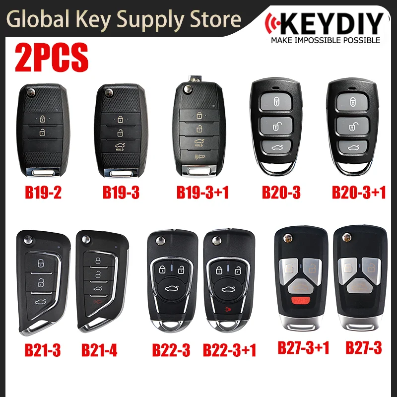2PCS KEYDIY KD B19-2 B19-3 B19-3+1 B20-3 B20-3+1 B21-3 B21-4 B22-3 B22-3+1 B27-3 B27-3+1 for KD900 URG200 Mini KD KD-X2 KD-MAX