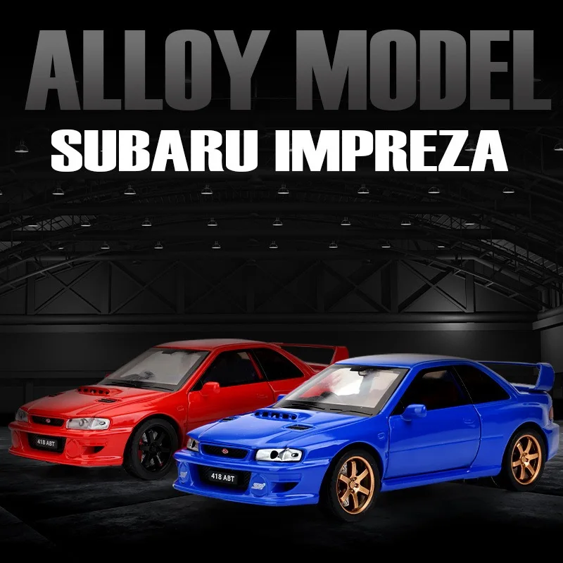

New 1:32 SUBARU IMPREZA Sports Car DieCast Alloy Car Model - Pull Back with Sound & Light, Collectible Gift for Kids & Adults