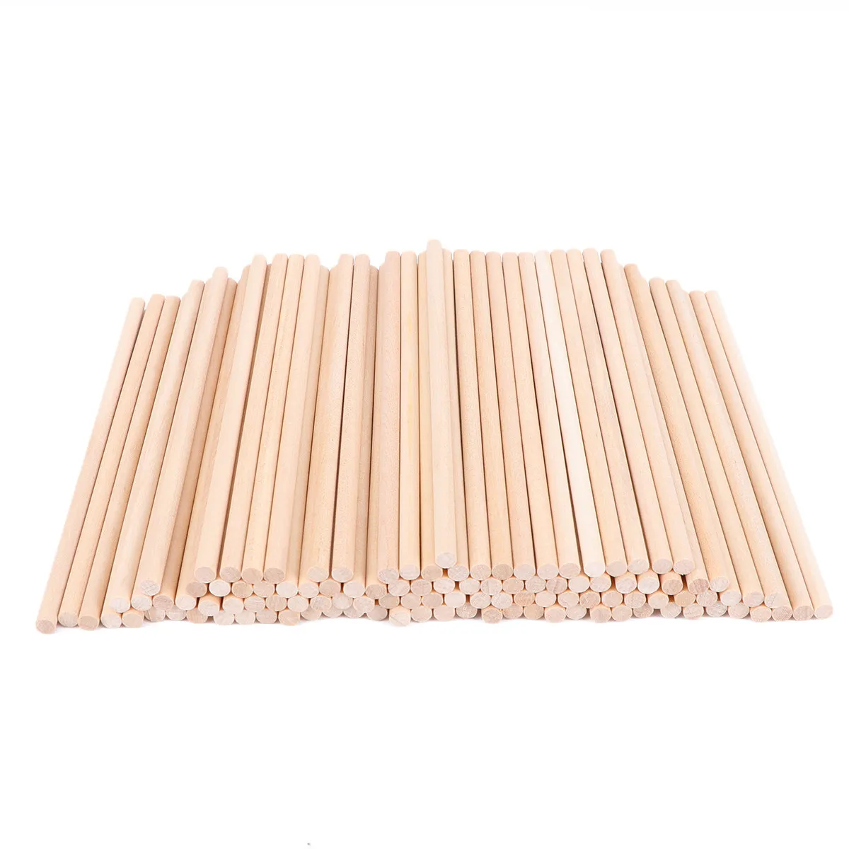 100Pcs Wooden Round Dowel Rods Smooth Surface 15x0.5cm Creative DIY Wood Sticks for Crafting Woodworking Home Decorations