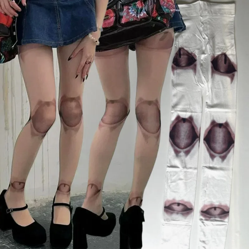 Japanese Lolita Gothic Style Human Spherical Joint Printed Pantyhose Harajuku Subculture Cosplay Replica Doll Elastic Stockings