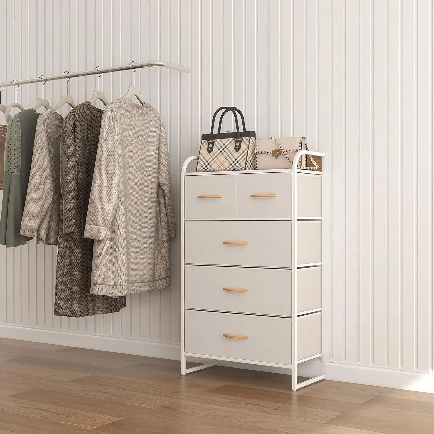 

Fabric storage cabinet Household bedroom Floor-to-ceiling bedside dressing cabinet Drawer-type multi-layer snack storage chest