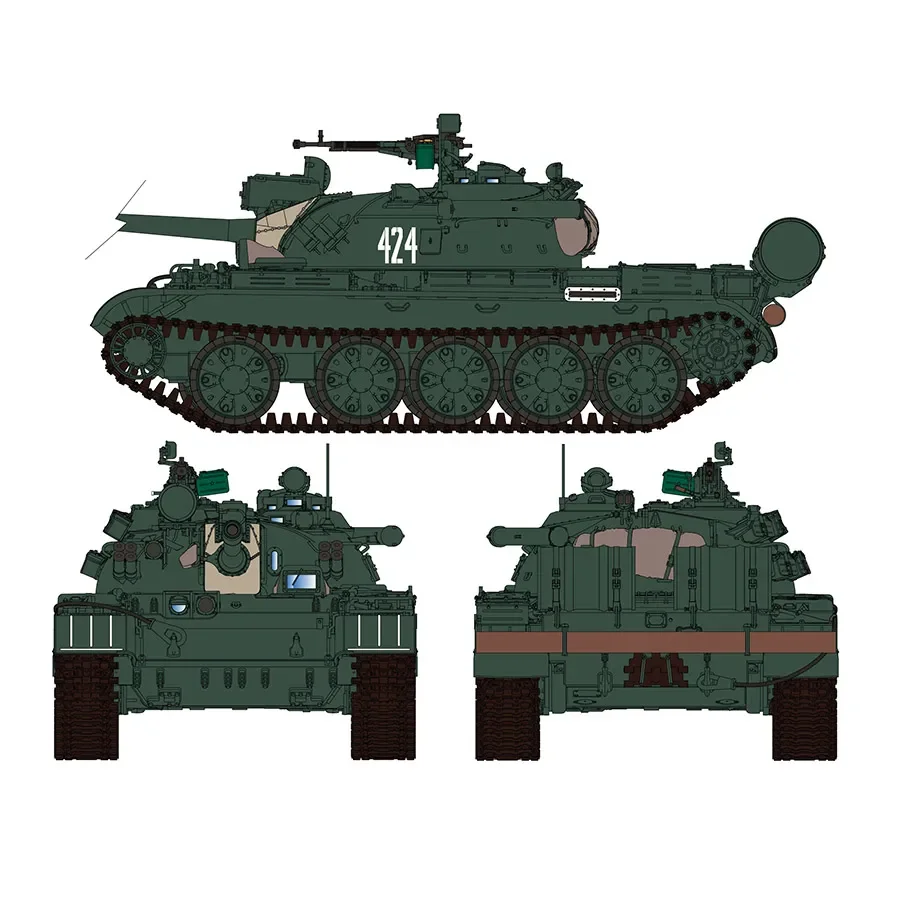 Ryefield model RFM 1/35 assembling tank scale model kit RM-5098 T-55A medium tank 1981 Type